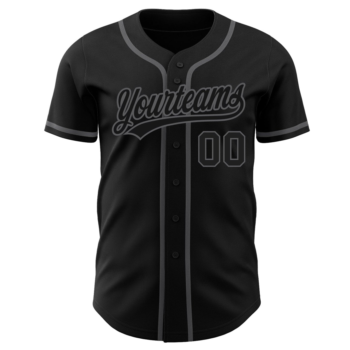 Custom Black Black-Steel Gray Authentic Baseball Jersey - Sky-Custom