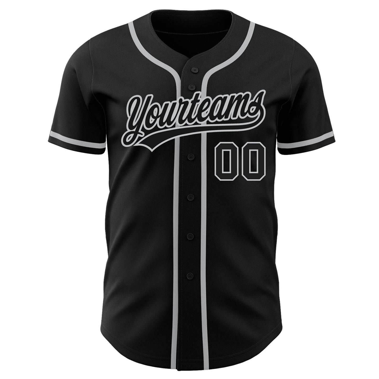 Custom Black Black-Gray Authentic Baseball Jersey - Sky-Custom
