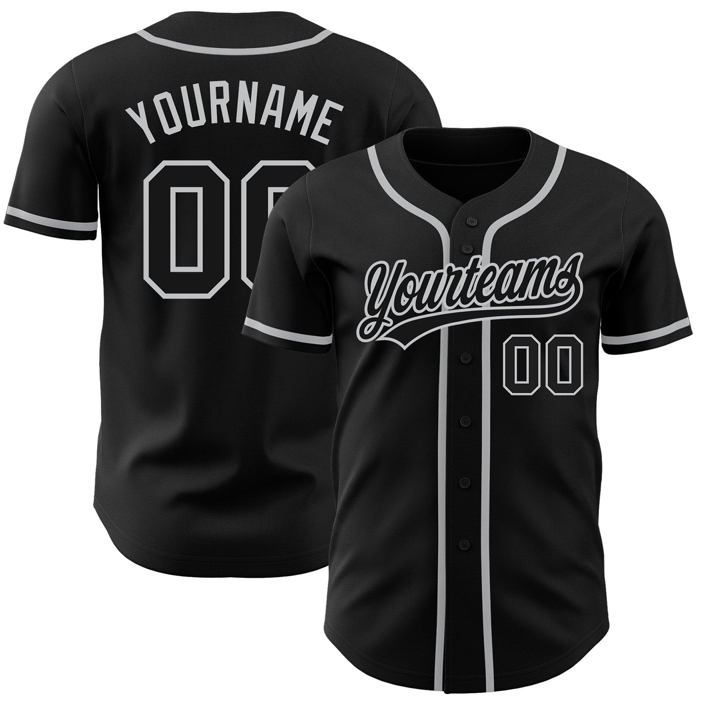 Custom Black Black-Gray Authentic Baseball Jersey - Sky-Custom