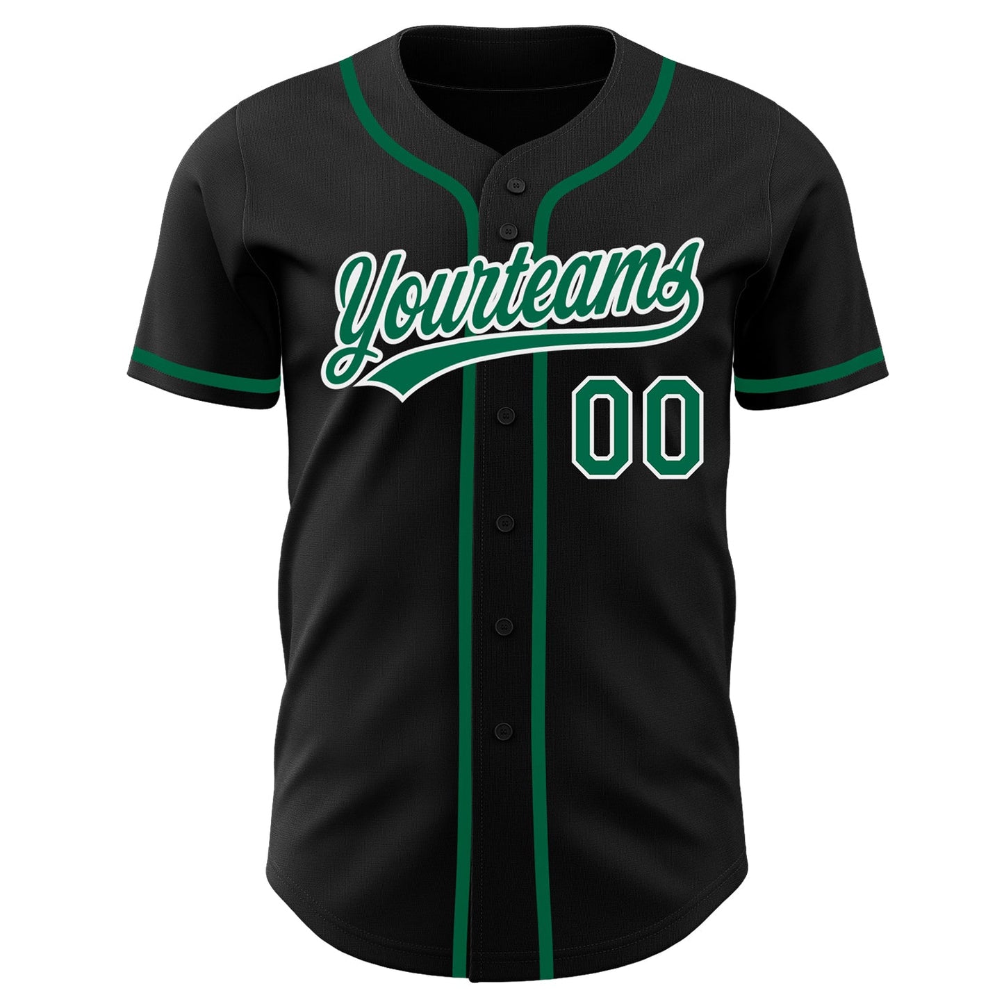 Custom Black Kelly Green-White Authentic Baseball Jersey - Sky-Custom