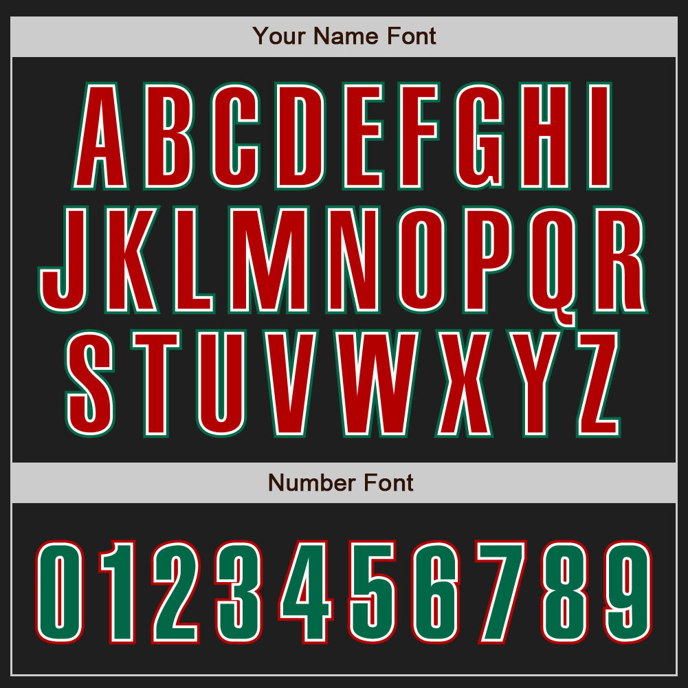 Custom Black Kelly Green-Red Authentic Baseball Jersey - Sky-Custom