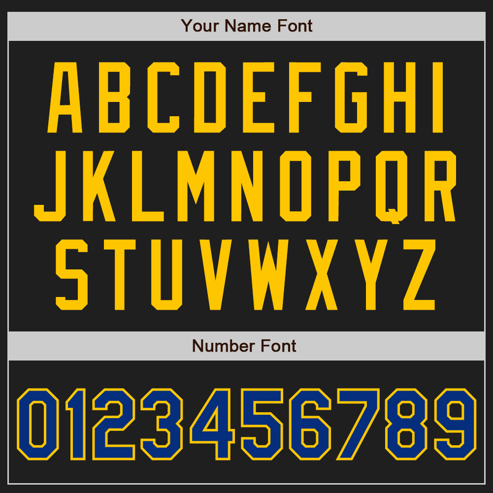 Custom Black Royal Pinstripe Royal-Yellow Authentic Baseball Jersey - Sky-Custom