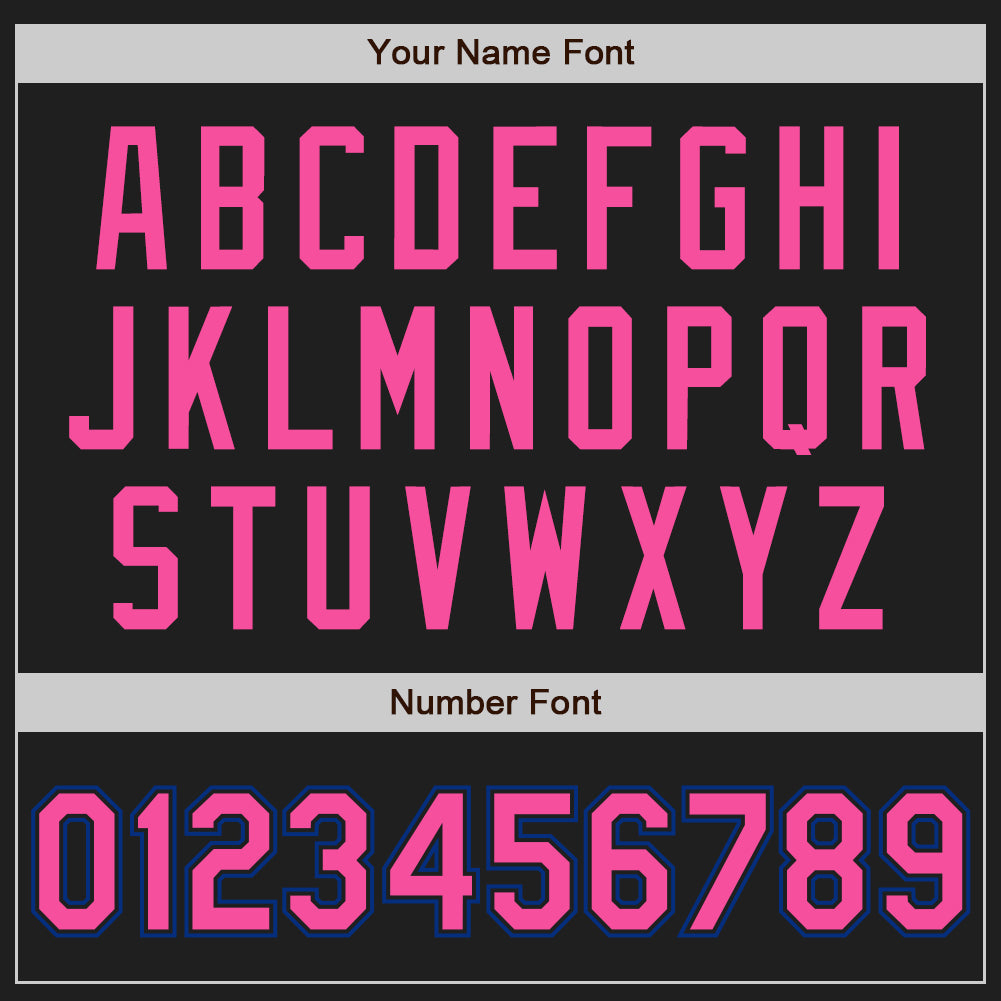 Custom Black Royal Pinstripe Pink Authentic Baseball Jersey - Sky-Custom