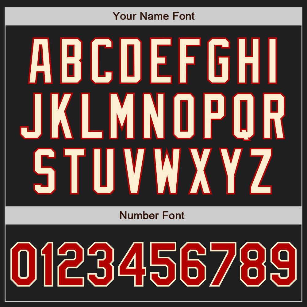 Custom Black Red Pinstripe Red-Cream Authentic Baseball Jersey - Sky-Custom