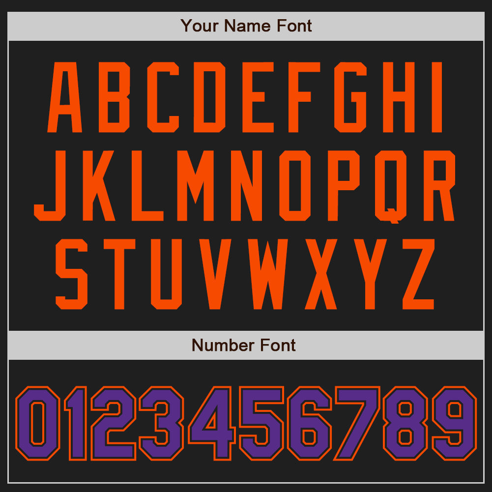 Custom Black Orange Pinstripe Purple Authentic Baseball Jersey - Sky-Custom