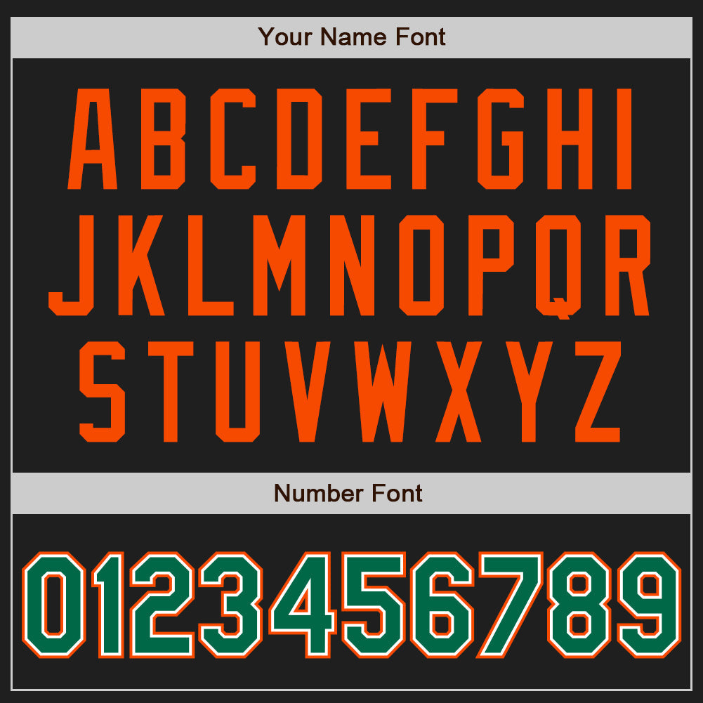 Custom Black Orange Pinstripe Kelly Green-White Authentic Baseball Jersey - Sky-Custom