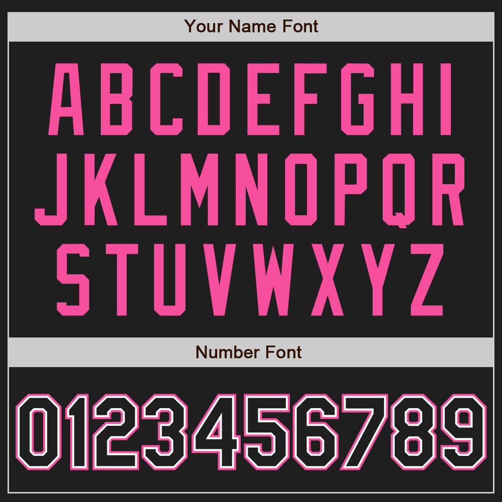 Custom Black Pink Pinstripe Black-White Authentic Baseball Jersey - Sky-Custom