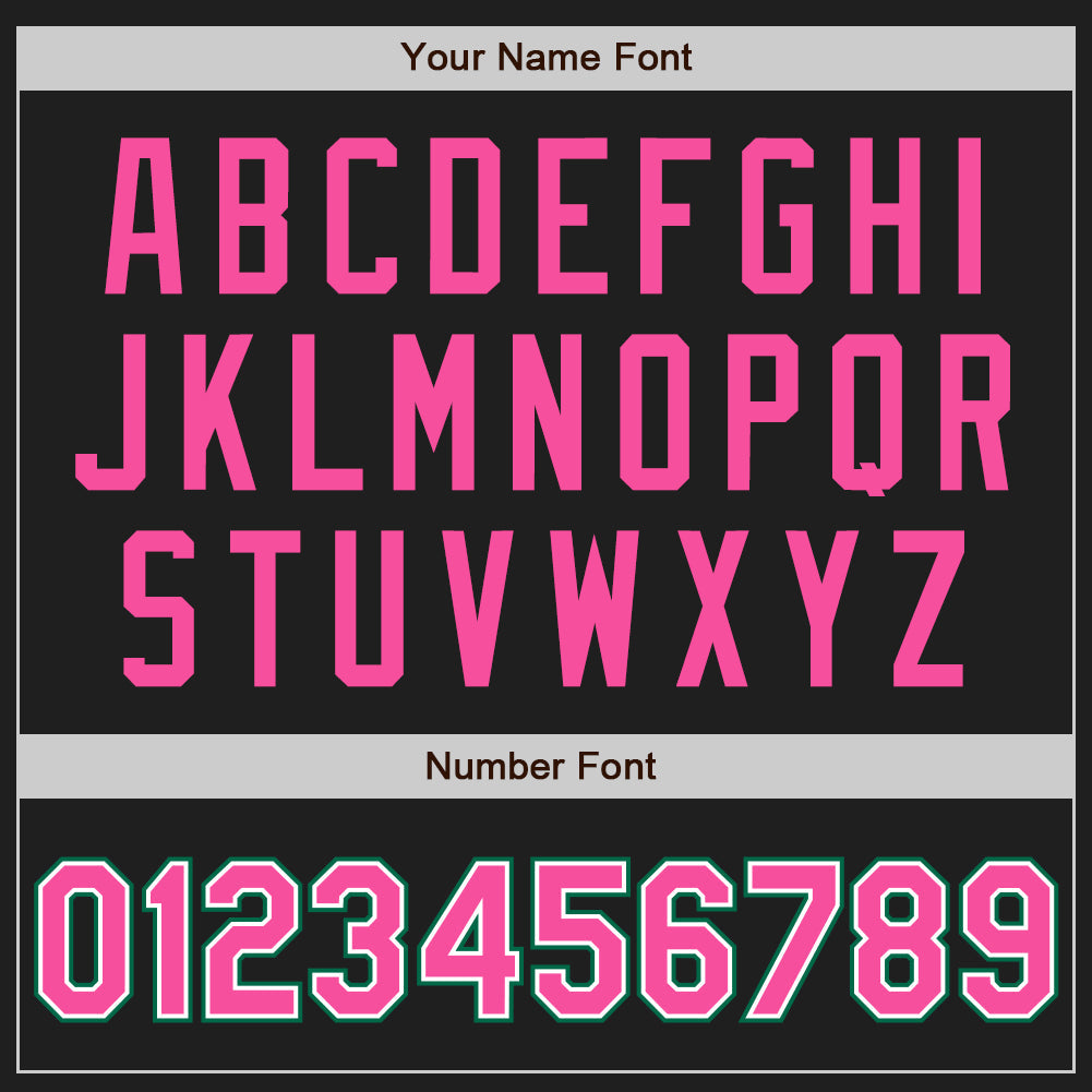 Custom Black Pink Pinstripe Pink-Kelly Green Authentic Baseball Jersey - Sky-Custom