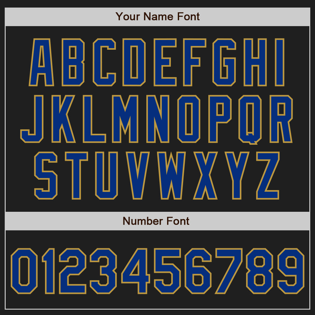 Custom Black Old Gold Pinstripe Royal Authentic Baseball Jersey - Sky-Custom