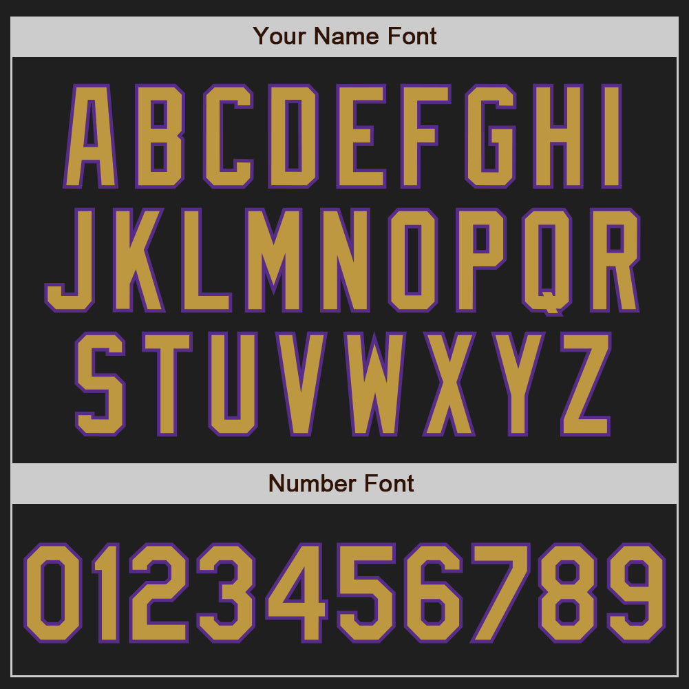 Custom Black Old Gold Pinstripe Old Gold-Purple Authentic Baseball Jersey - Sky-Custom