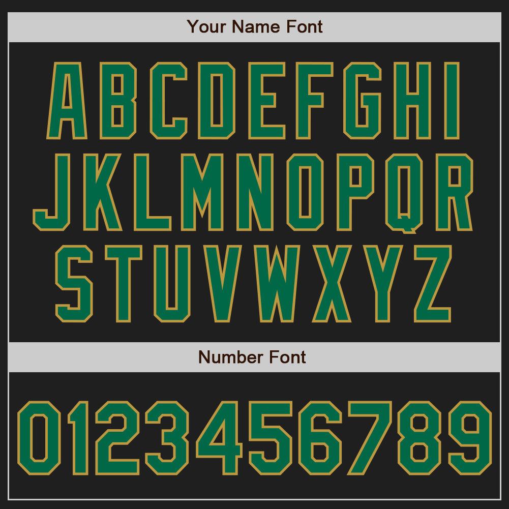 Custom Black Old Gold Pinstripe Kelly Green Authentic Baseball Jersey - Sky-Custom