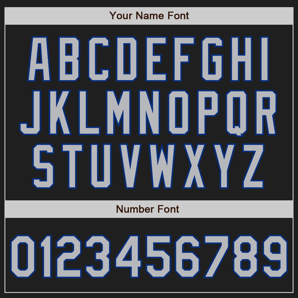 Custom Black Gray Pinstripe Gray-Royal Authentic Baseball Jersey - Sky-Custom