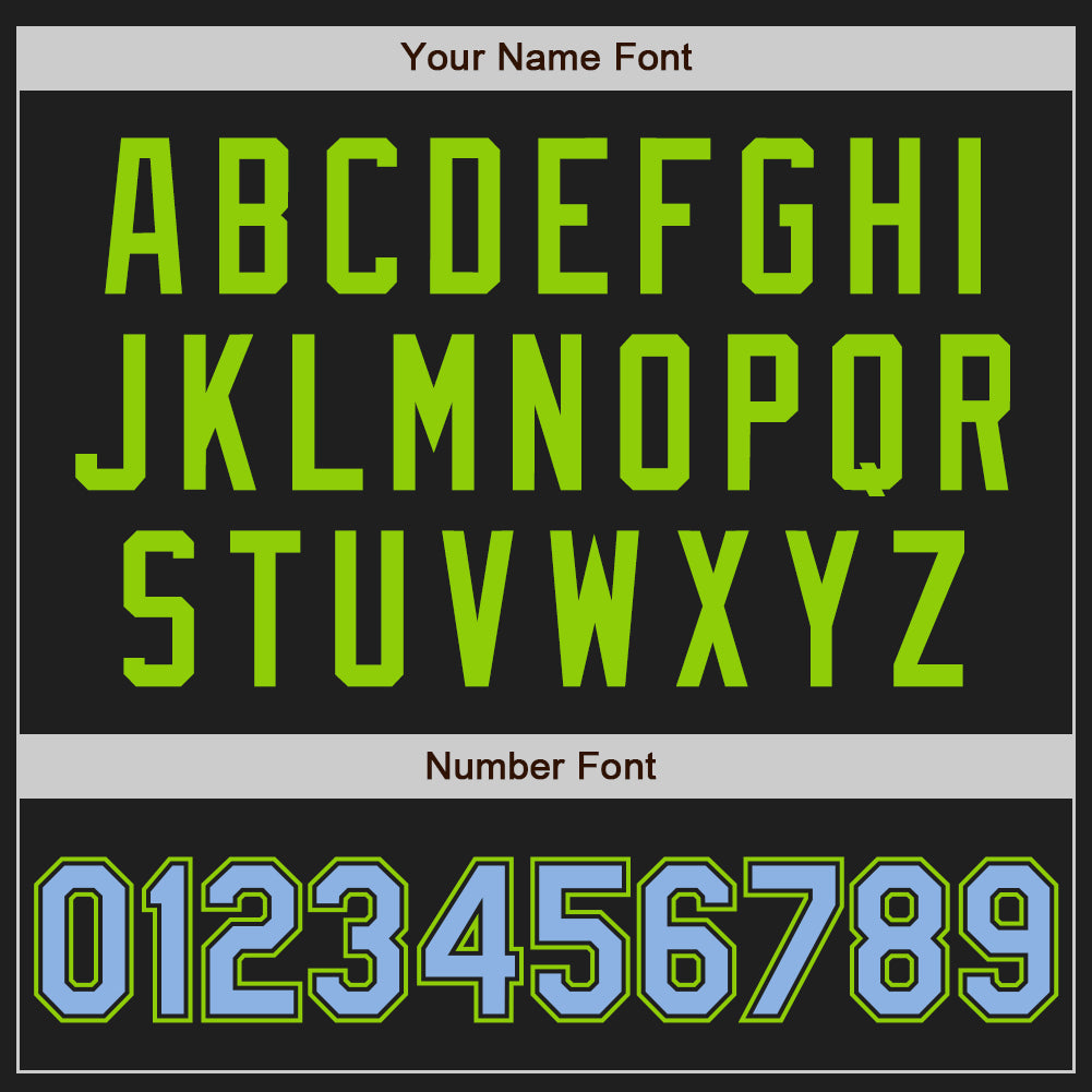 Custom Black Light Blue Pinstripe Light Blue-Neon Green Authentic Baseball Jersey - Sky-Custom