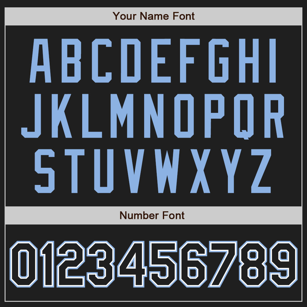 Custom Black Light Blue Pinstripe Black-White Authentic Baseball Jersey - Sky-Custom