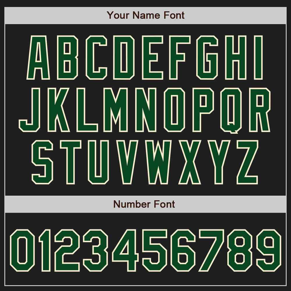 Custom Black Cream Pinstripe Green Authentic Baseball Jersey - Sky-Custom