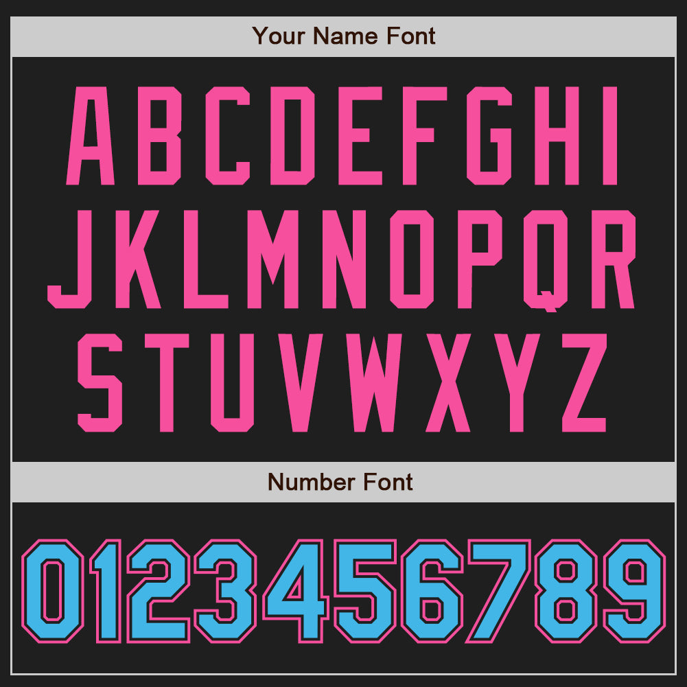 Custom Black White Pinstripe Sky Blue-Pink Authentic Baseball Jersey - Sky-Custom