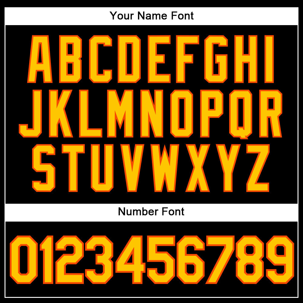 Custom Black Yellow-Orange Authentic Baseball Jersey - Sky-Custom