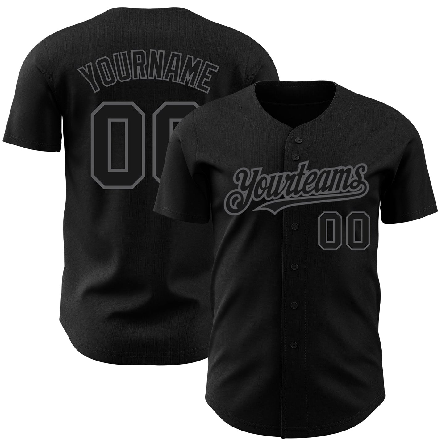 Custom Black Steel Gray Authentic Baseball Jersey - Sky-Custom