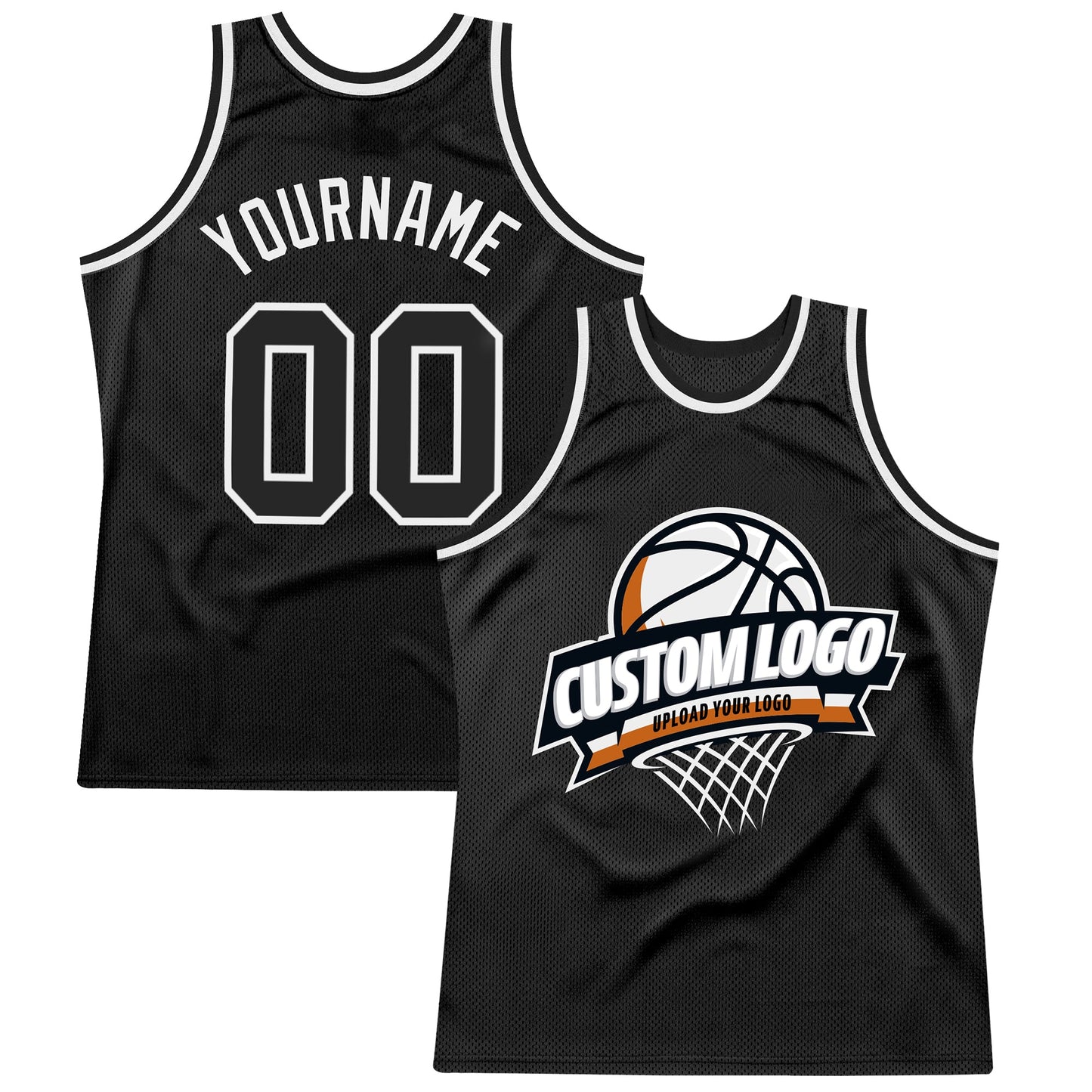 Custom Black White Authentic Throwback Basketball Jersey - Sky-Custom