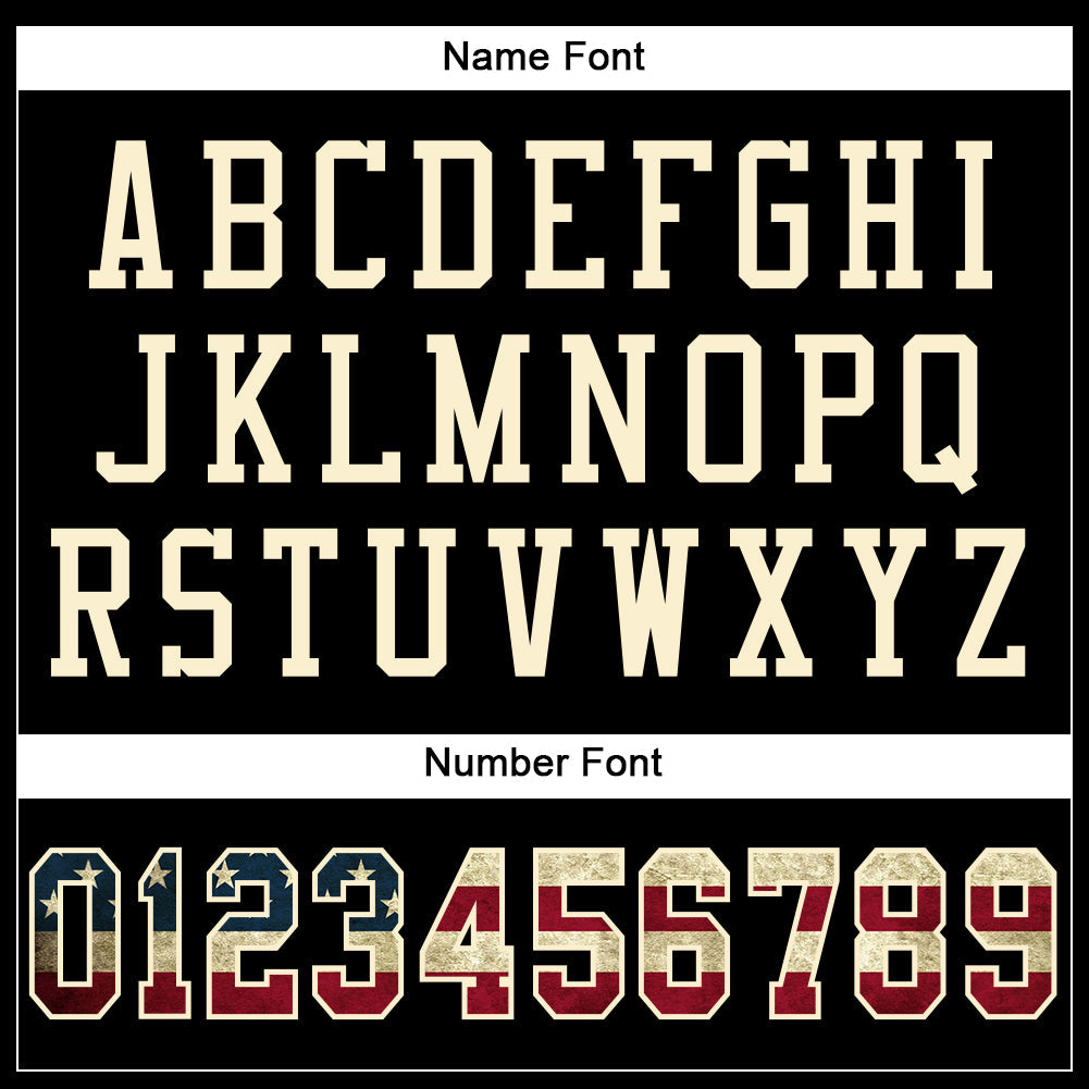 Custom Black Vintage USA Flag-Cream Mesh Authentic Football Jersey - Sky-Custom