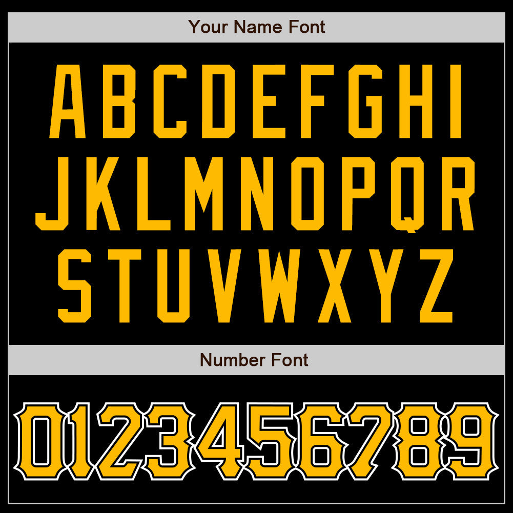 Custom Black Gold-Yellow Authentic Baseball Jersey - Sky-Custom
