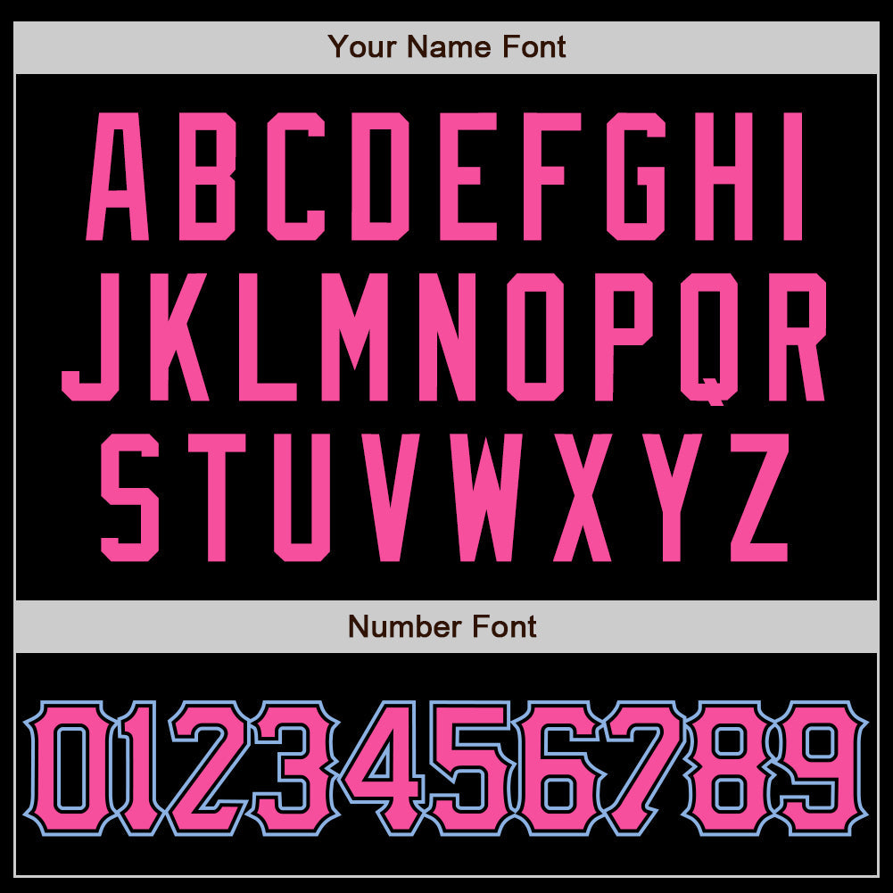 Custom Black White Pinstripe Pink-Light Blue Authentic Baseball Jersey - Sky-Custom