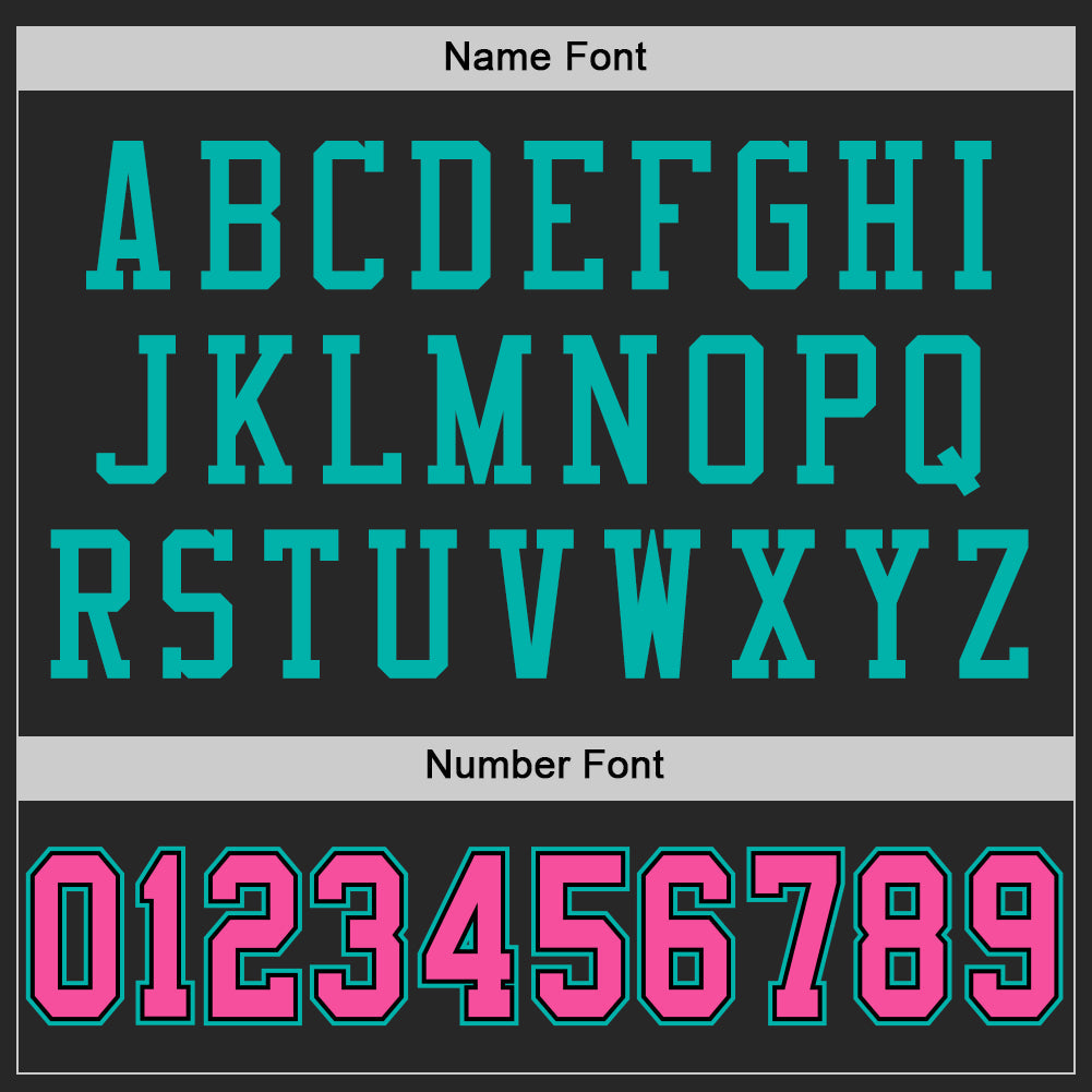 Custom Black Pink-Aqua Mesh Authentic Football Jersey - Sky-Custom