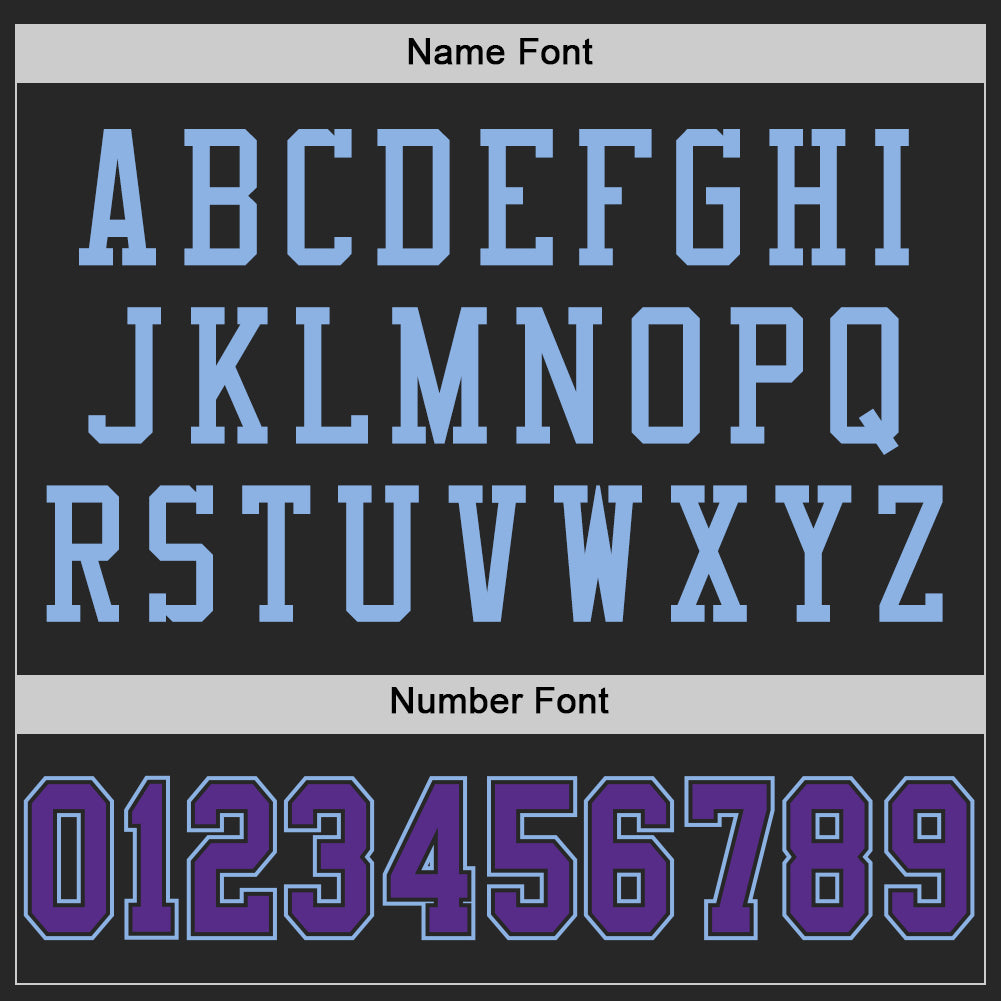 Custom Black Purple-Light Blue Mesh Authentic Football Jersey - Sky-Custom