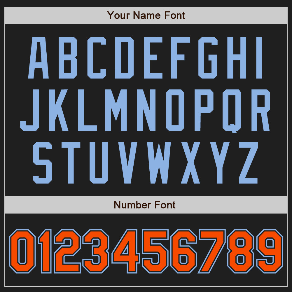 Custom Black Orange-Light Blue Authentic Baseball Jersey - Sky-Custom