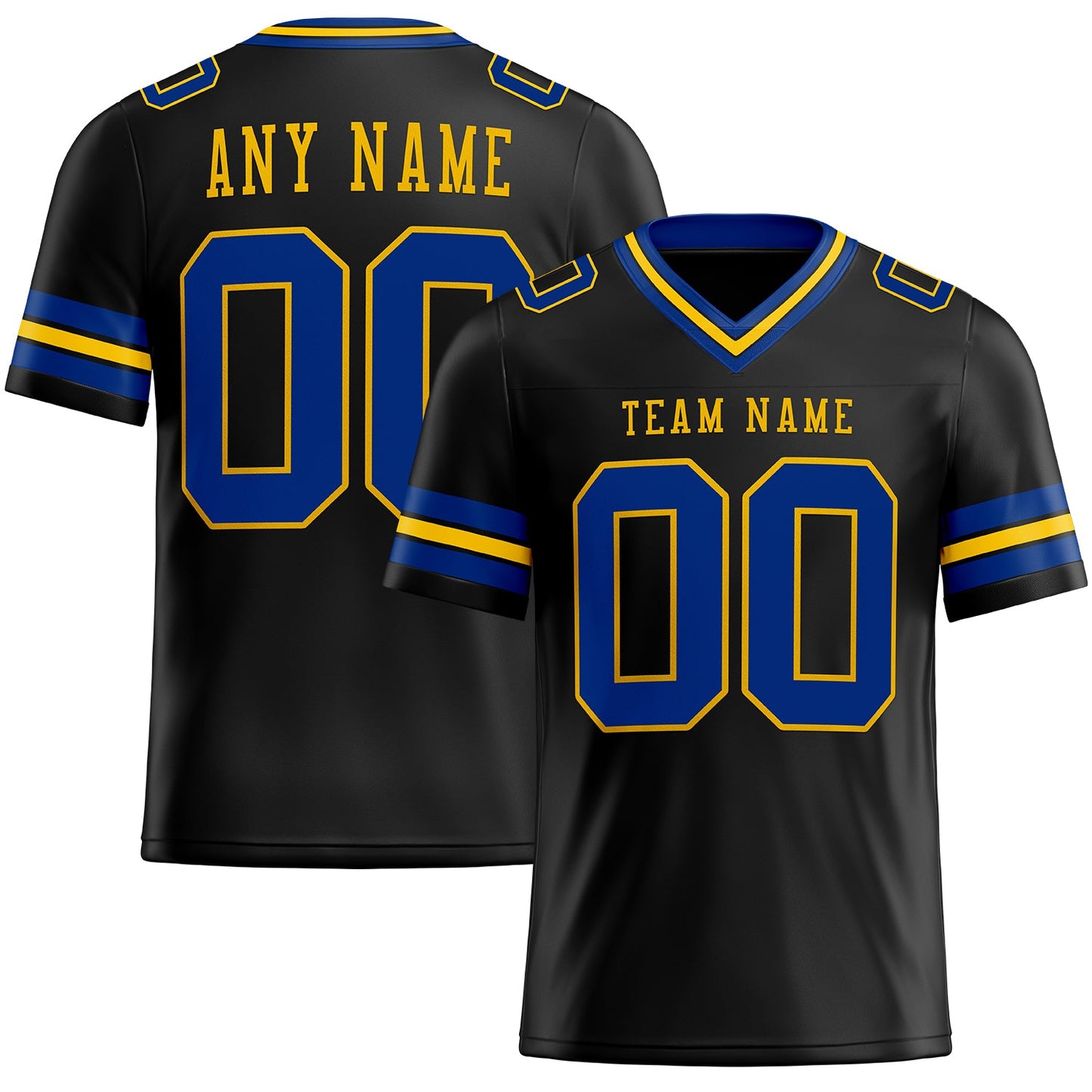 Custom Black Royal-Yellow Mesh Authentic Football Jersey - Sky-Custom