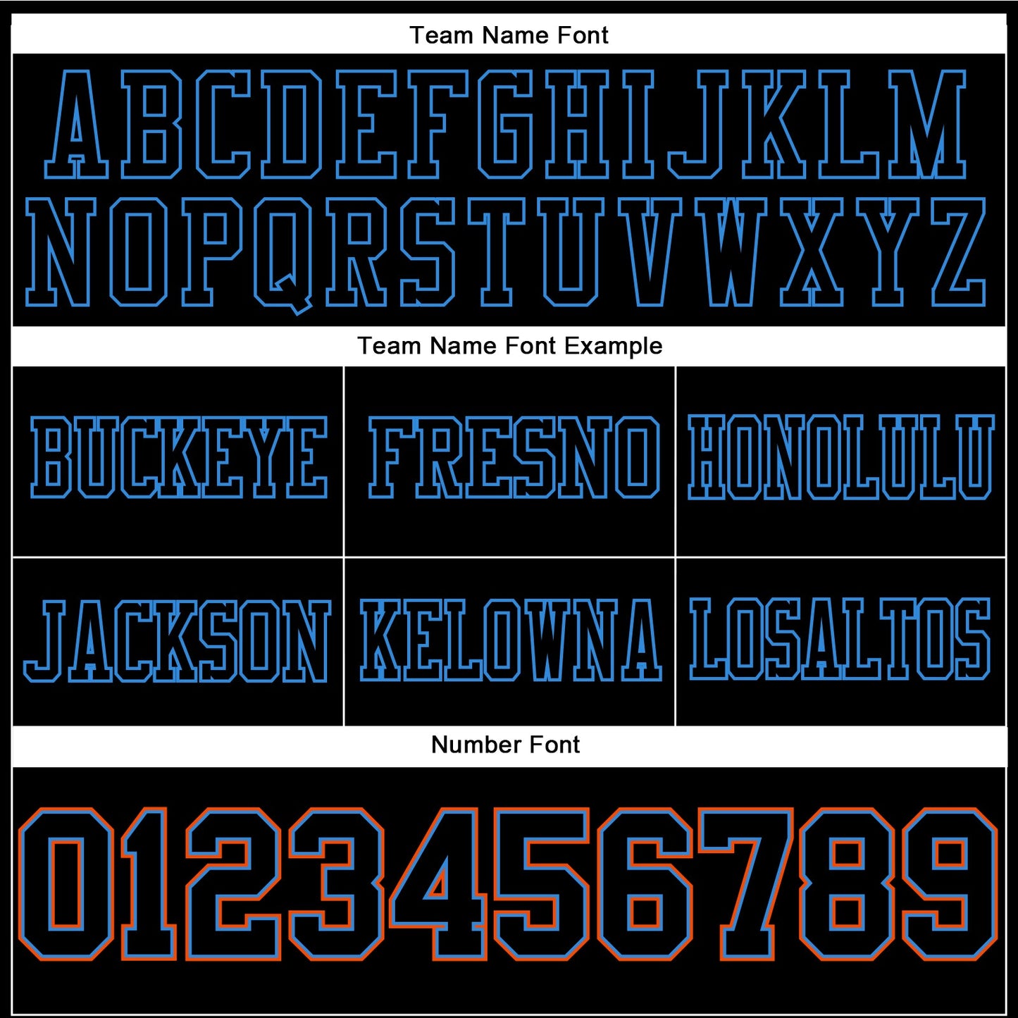 Custom Black Powder Blue-Orange Mesh Authentic Football Jersey - Sky-Custom