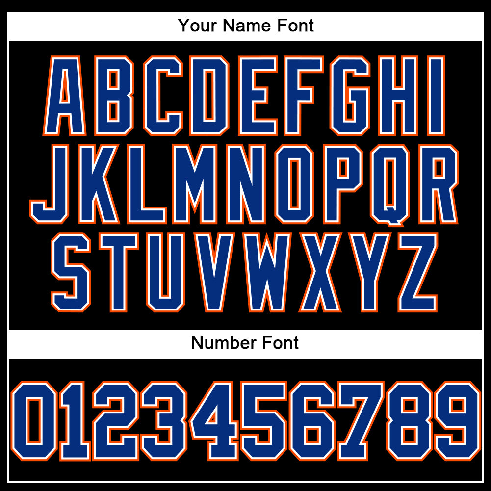 Custom Black Royal-Orange Authentic Baseball Jersey - Sky-Custom