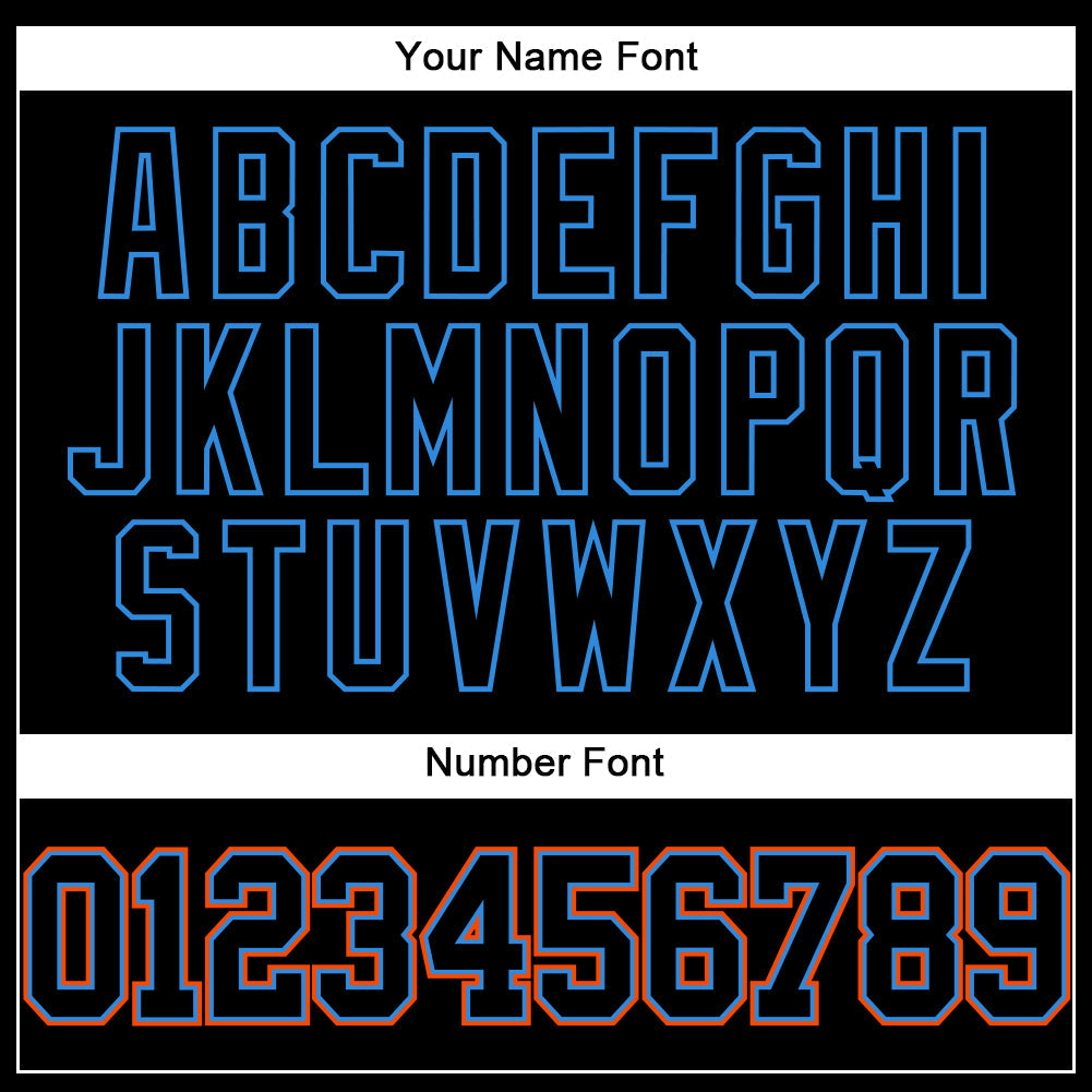 Custom Black Electric Blue-Orange Authentic Baseball Jersey - Sky-Custom