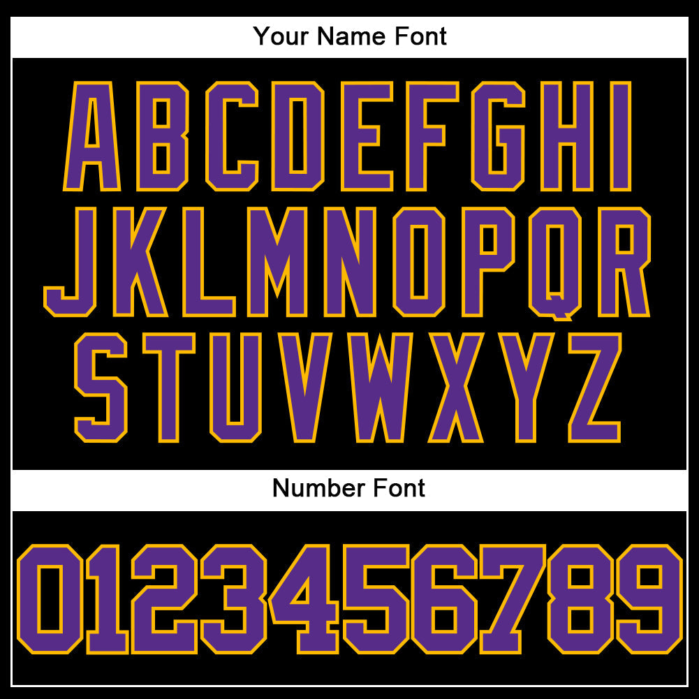 Custom Black Purple-Gold Authentic Baseball Jersey - Sky-Custom