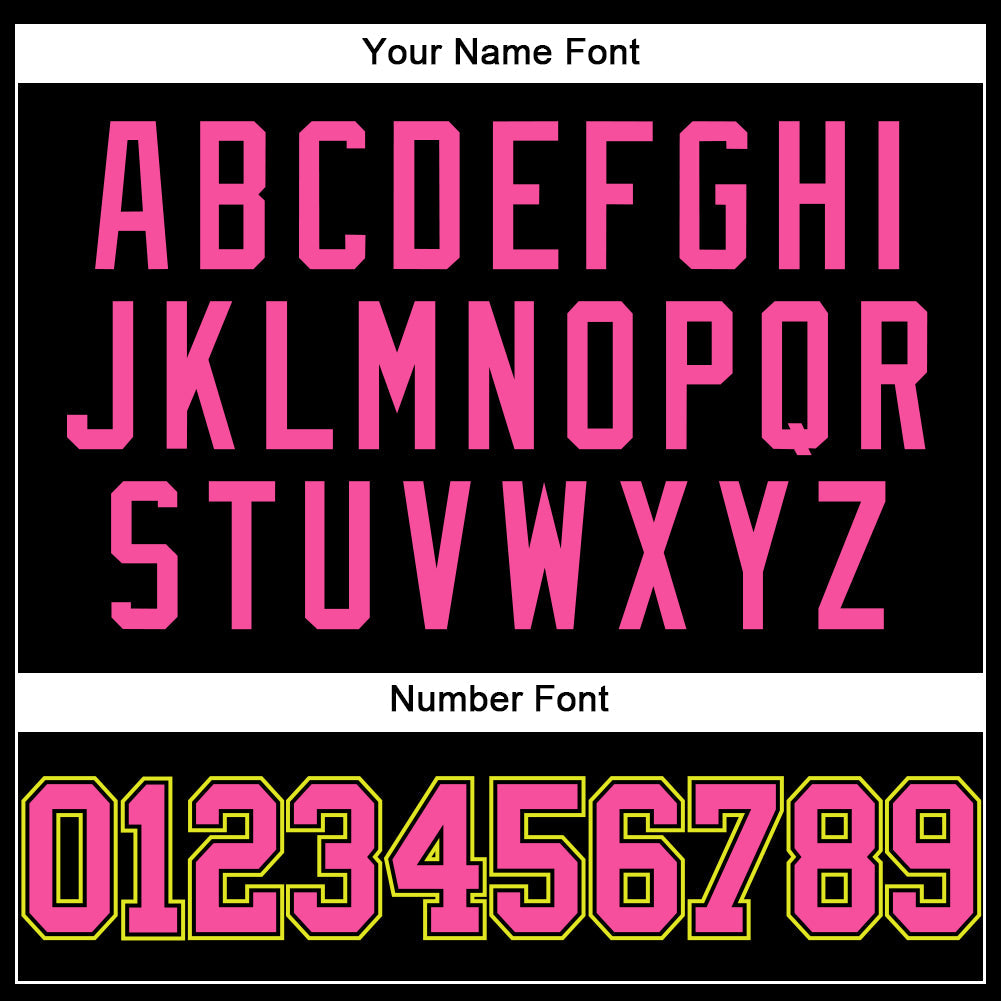 Custom Black Pink-Neon Yellow Authentic Baseball Jersey - Sky-Custom
