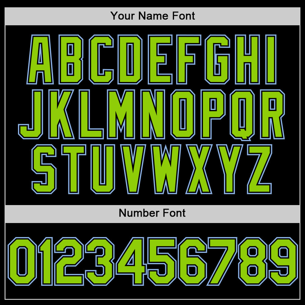 Custom Black Neon Green Pinstripe Light Blue Authentic Sleeveless Baseball Jersey - Sky-Custom