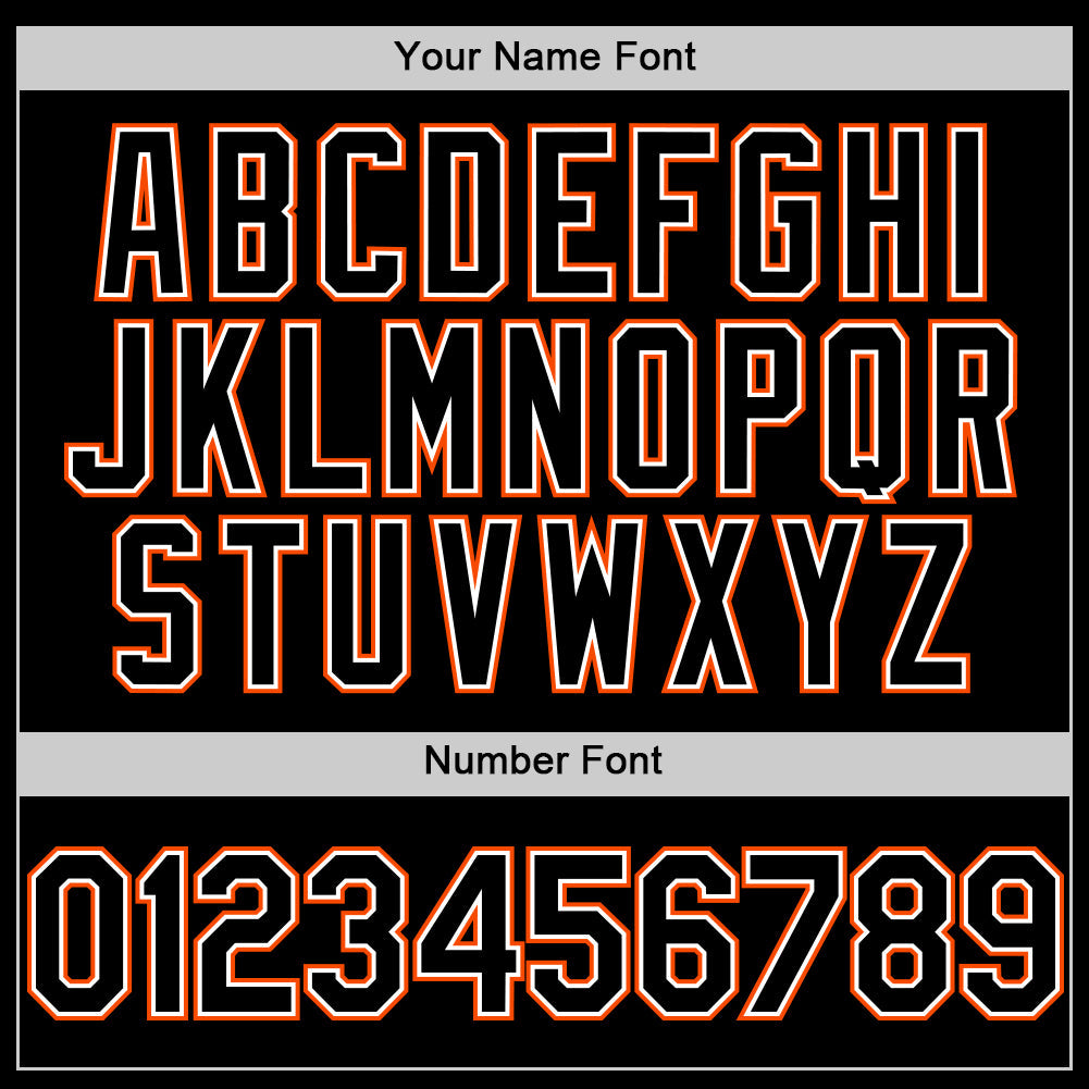 Custom Black Orange Pinstripe White Authentic Sleeveless Baseball Jersey - Sky-Custom