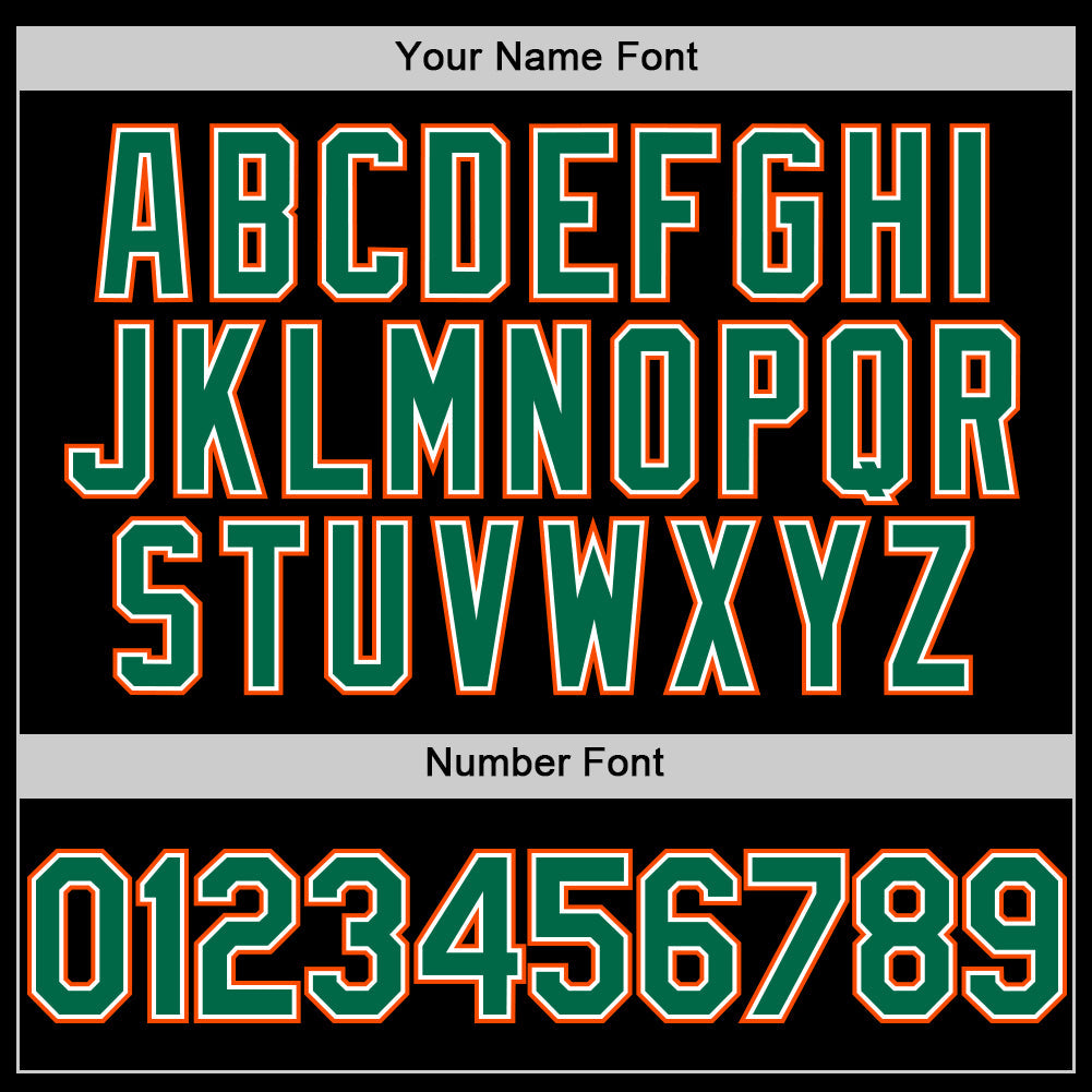 Custom Black Kelly Green Pinstripe White-Orange Authentic Sleeveless Baseball Jersey - Sky-Custom