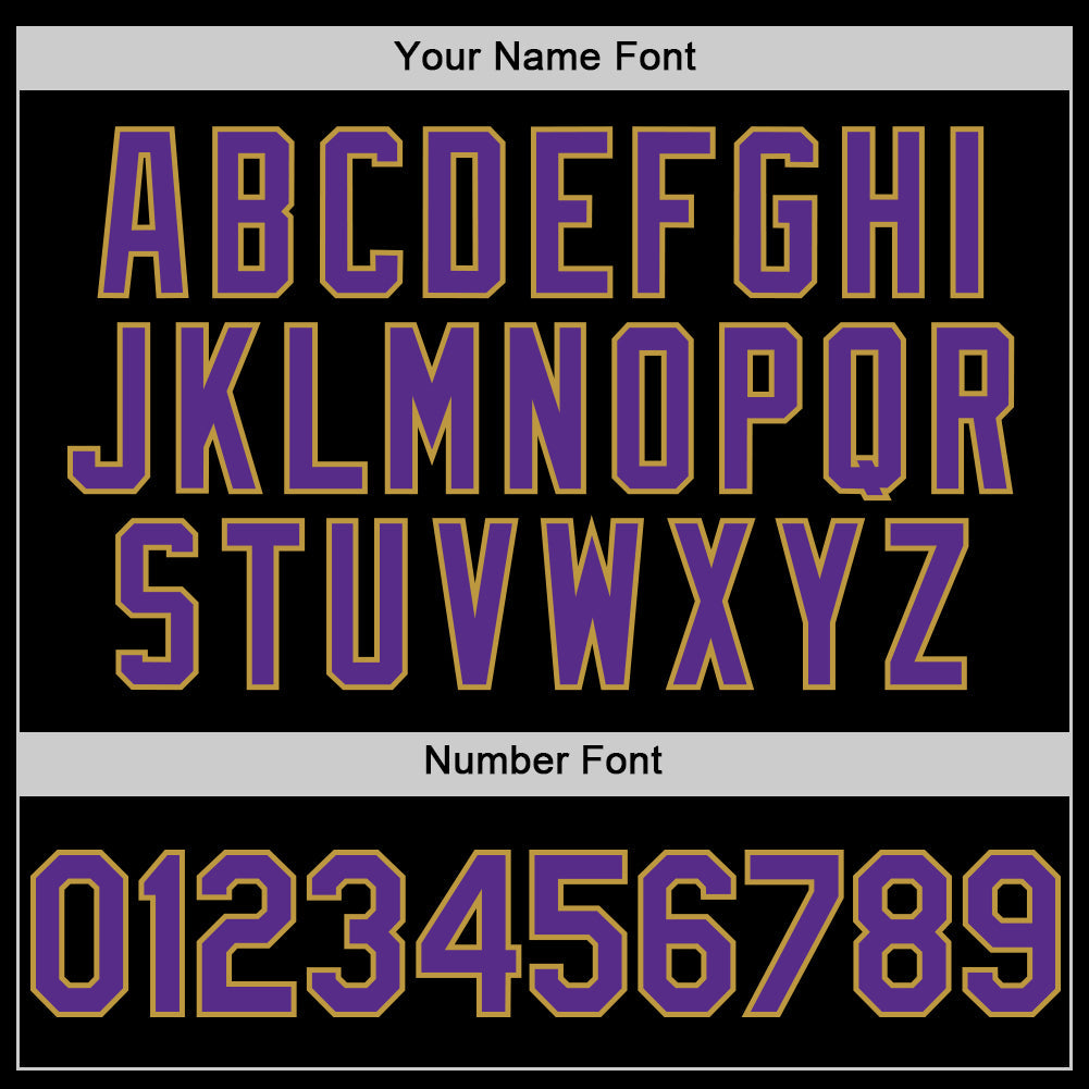 Custom Black Old Gold Pinstripe Purple Authentic Sleeveless Baseball Jersey - Sky-Custom