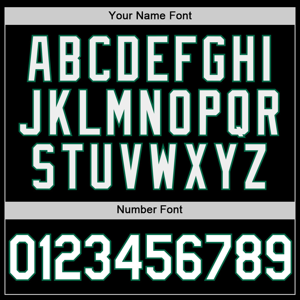 Custom Black White-Kelly Green Authentic Throwback Baseball Jersey - Sky-Custom