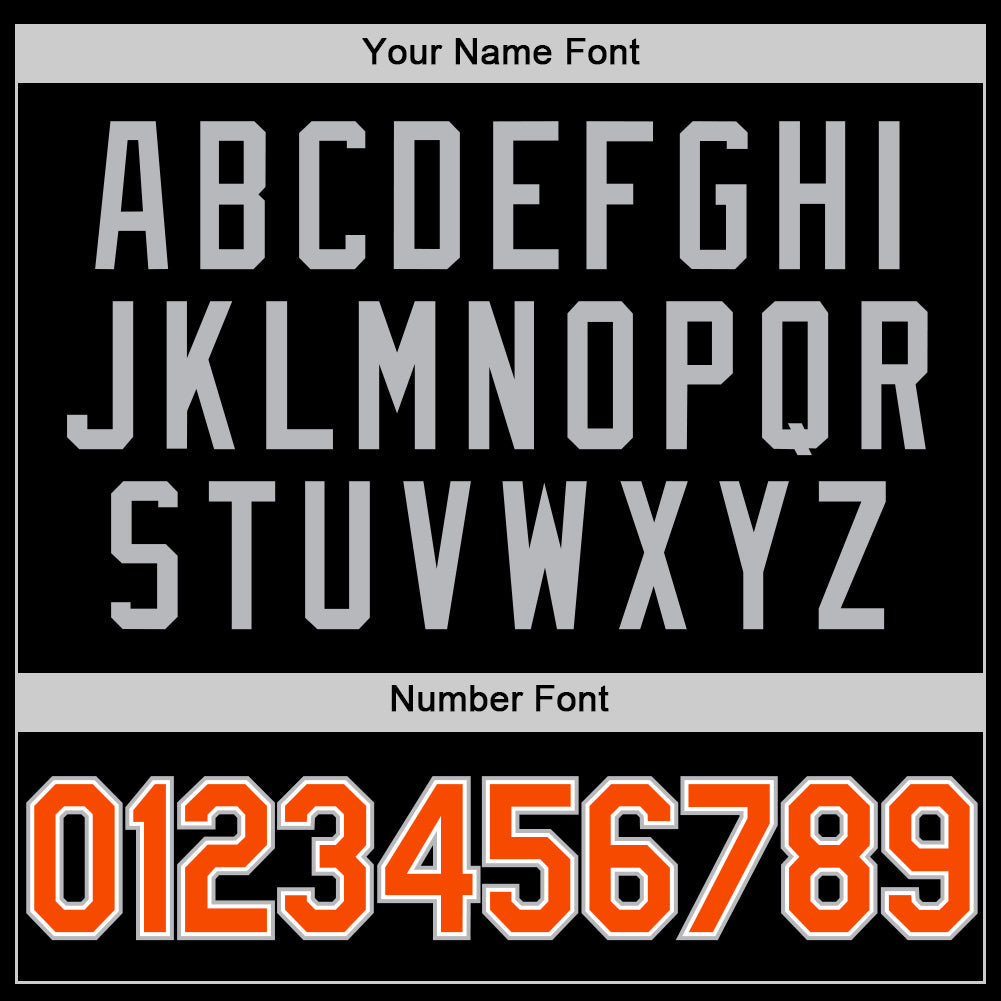 Custom Black Orange-Gray Authentic Throwback Baseball Jersey - Sky-Custom