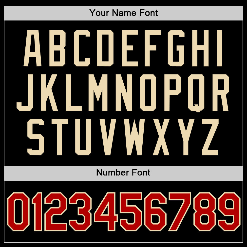 Custom Black Red-Cream Authentic Throwback Baseball Jersey - Sky-Custom