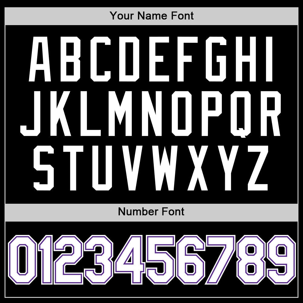 Custom Black White-Purple Authentic Throwback Baseball Jersey - Sky-Custom