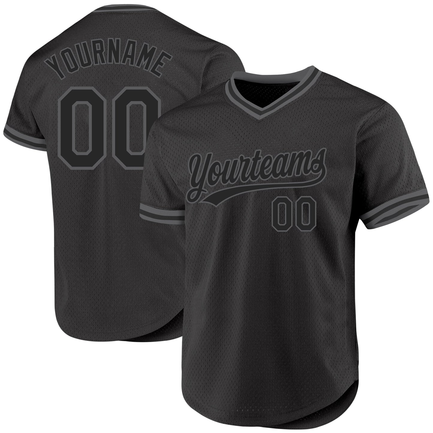 Custom Black Steel Gray Authentic Throwback Baseball Jersey - Sky-Custom