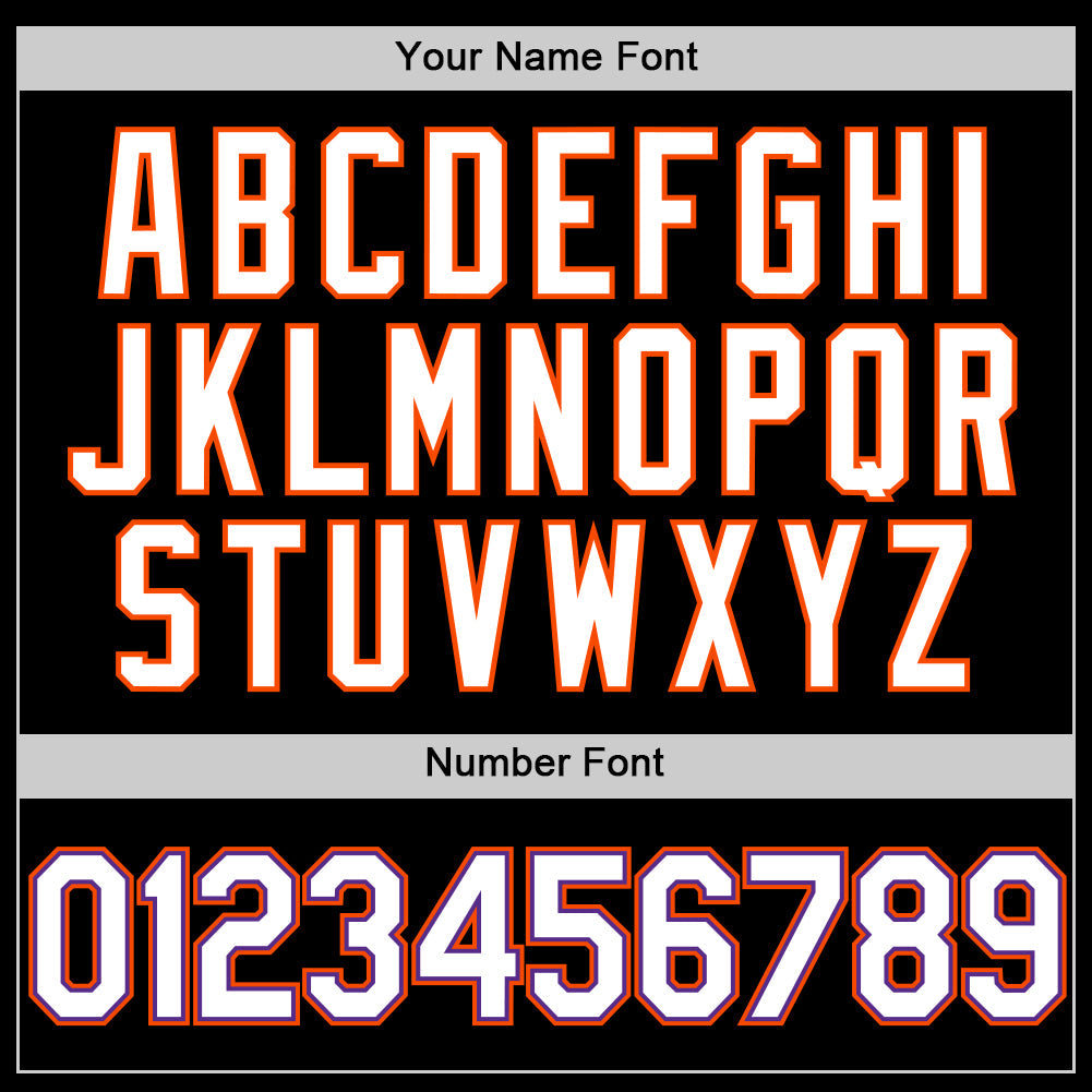 Custom Black Purple-Orange Authentic Throwback Baseball Jersey - Sky-Custom