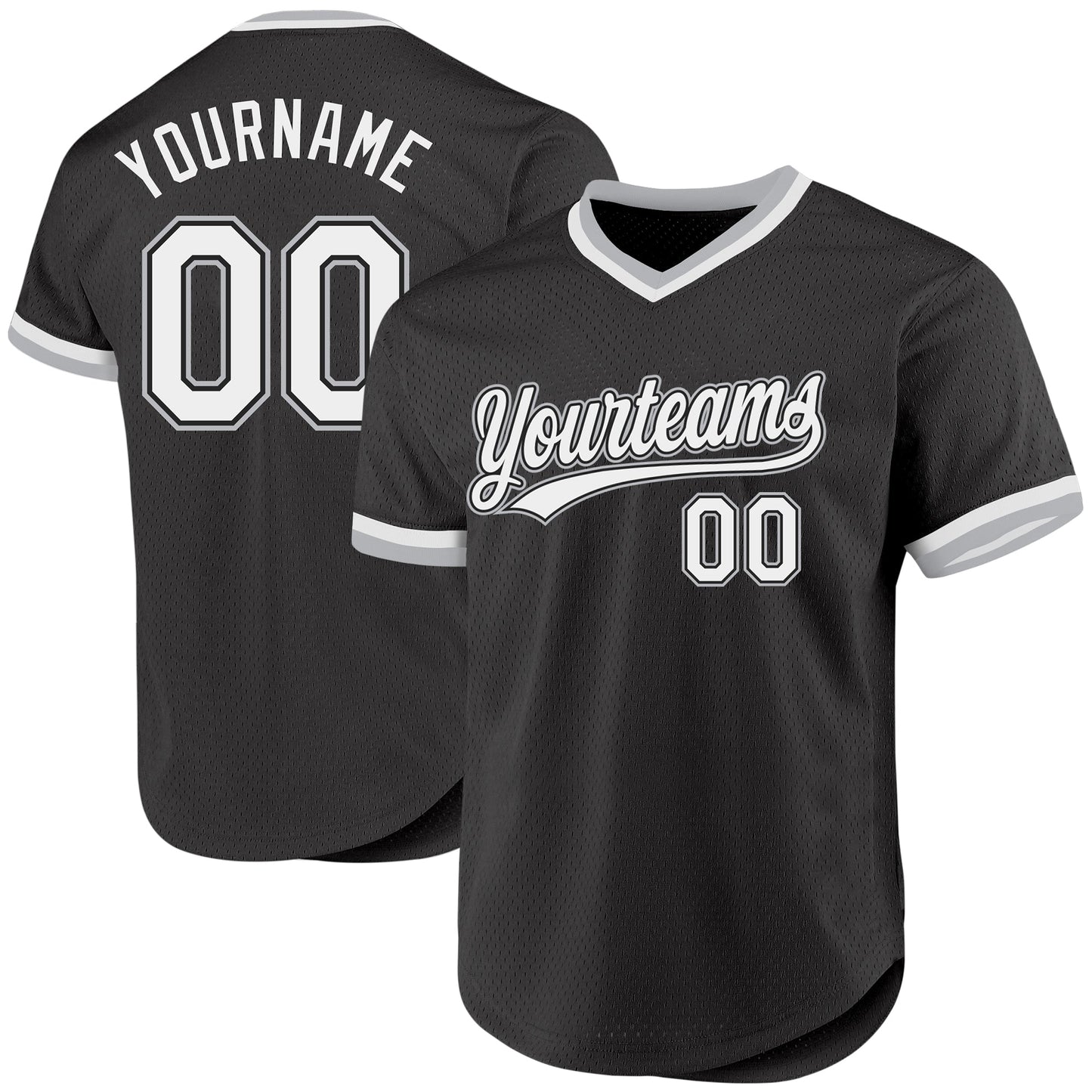 Custom Black White-Gray Authentic Throwback Baseball Jersey - Sky-Custom
