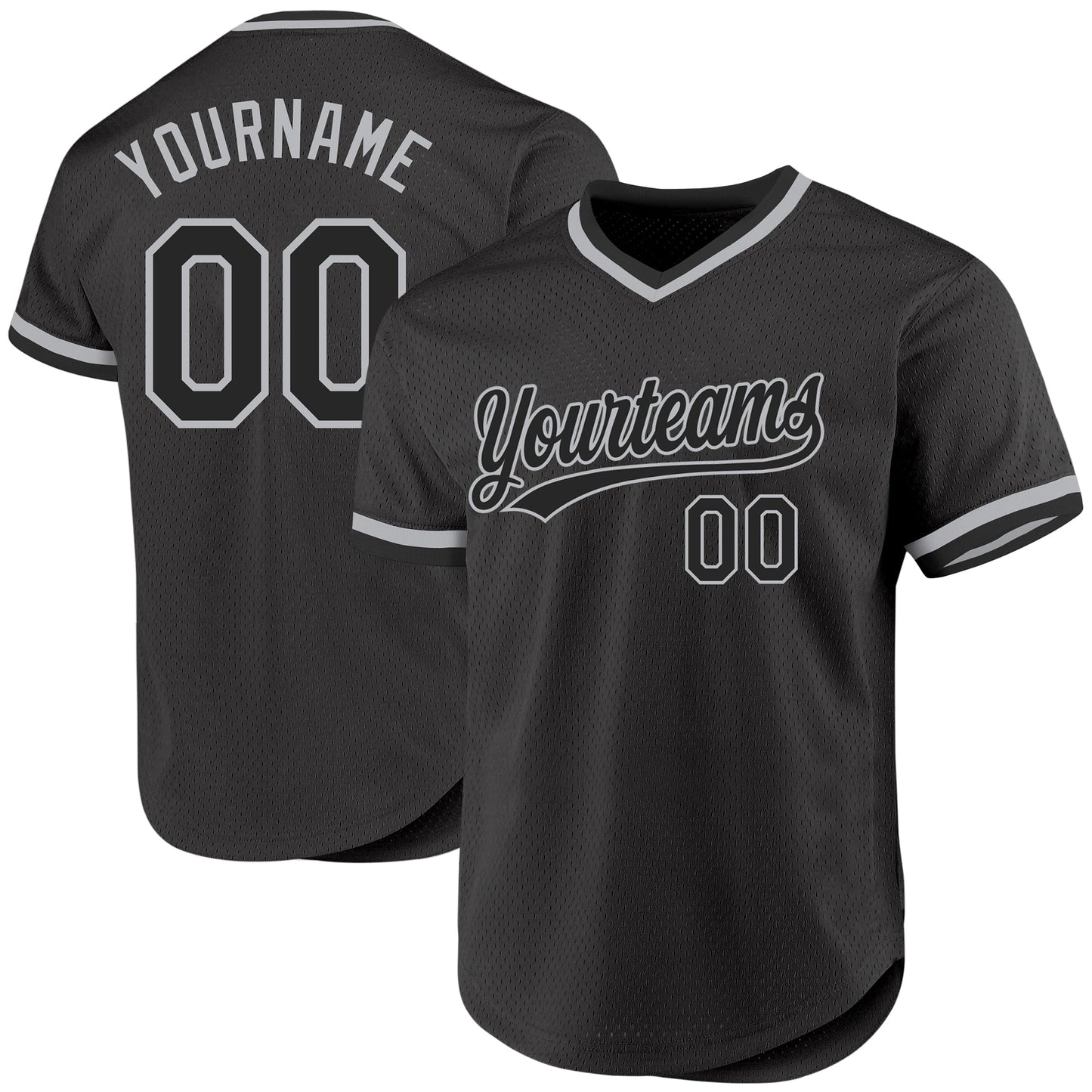 Custom Black Gray Authentic Throwback Baseball Jersey - Sky-Custom