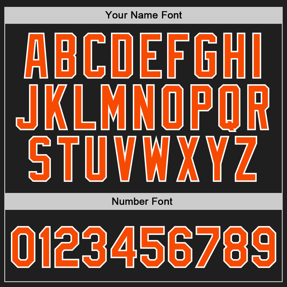 Custom Black Orange-White Authentic Throwback Basketball Jersey - Sky-Custom