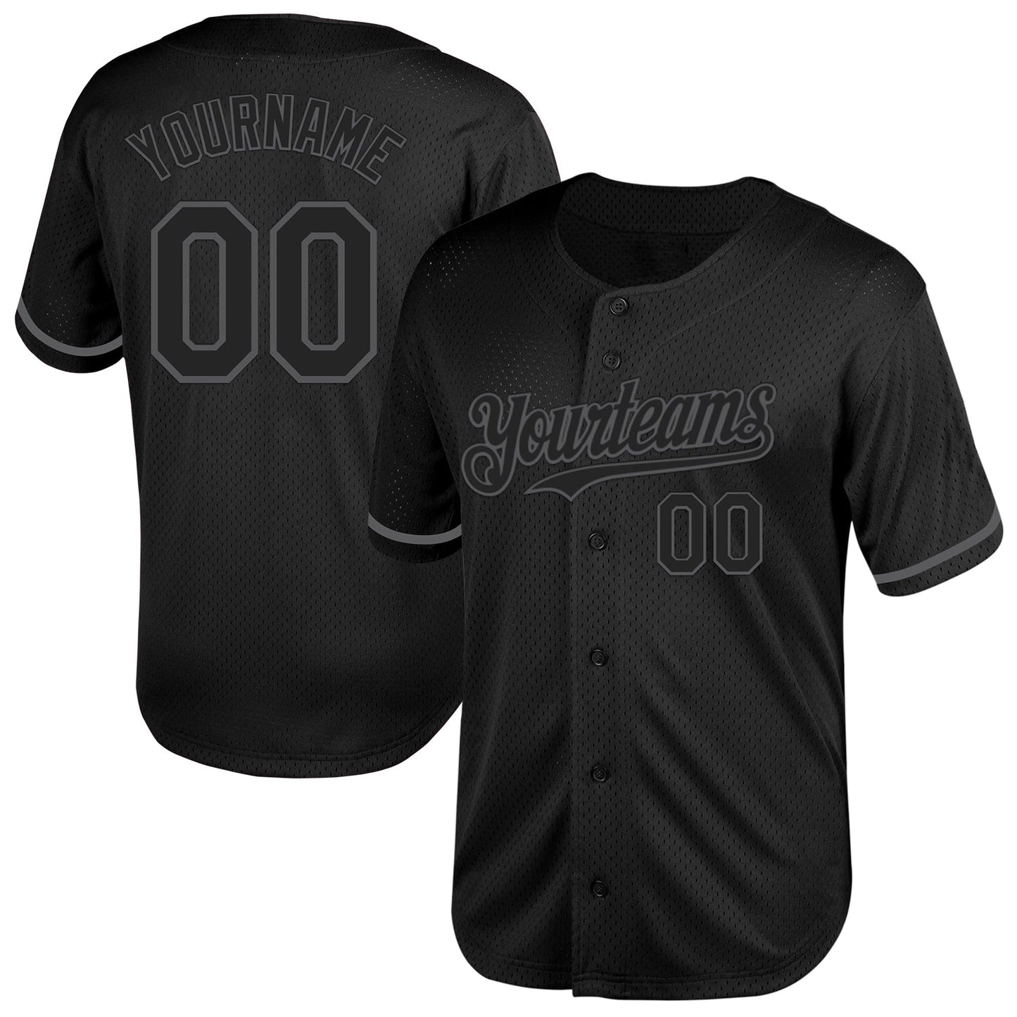 Custom Black Steel Gray Mesh Authentic Throwback Baseball Jersey - Sky-Custom
