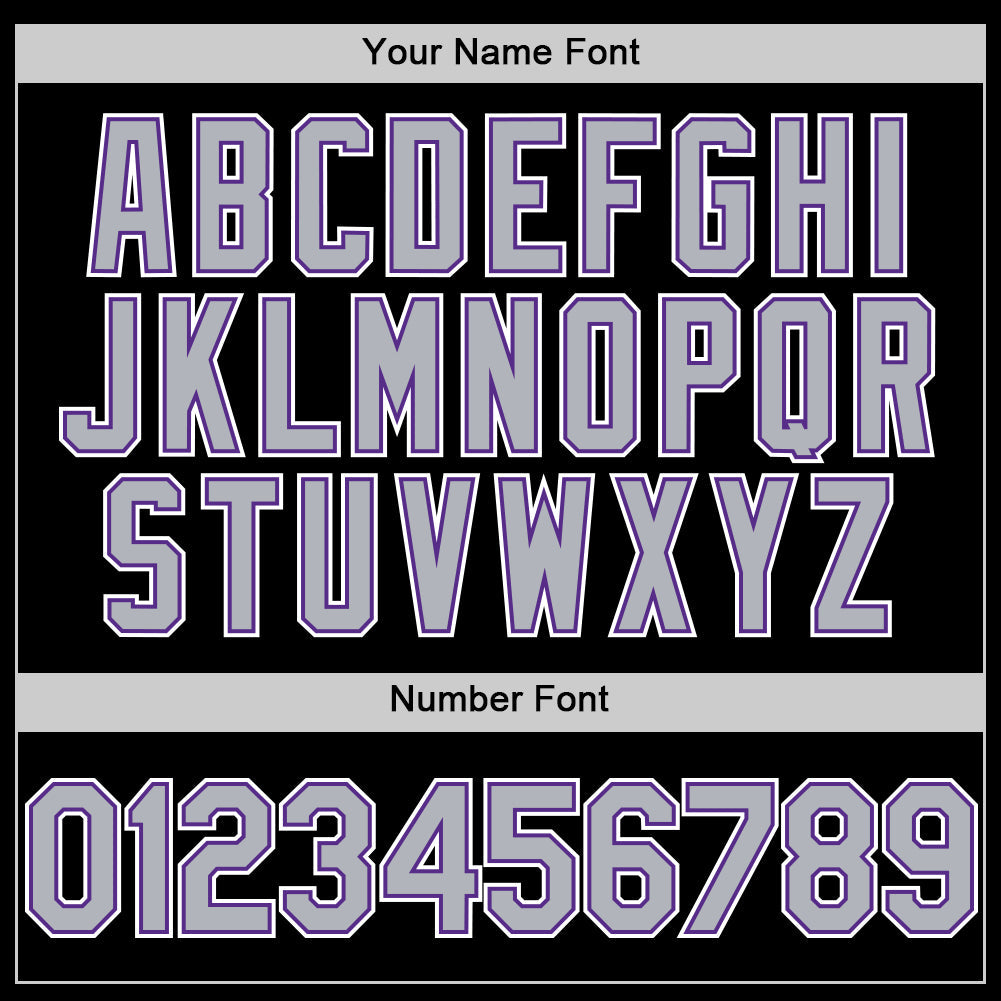 Custom Black Gray-Purple Mesh Authentic Throwback Baseball Jersey - Sky-Custom